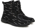 Fashion Men's stripe Ankle Boots-Black-40