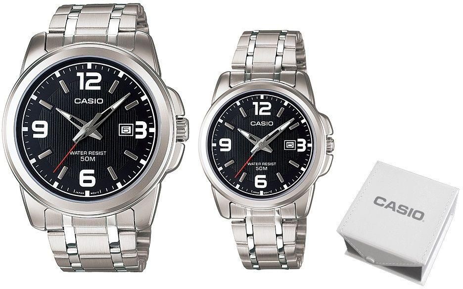 METAL FASHION WATCH PAIR FOR HIS & HER MTP/LTP-1314D-1A