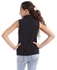 Andora Girls Sleeveless Tiny Dotts Pattern Shirt - Black