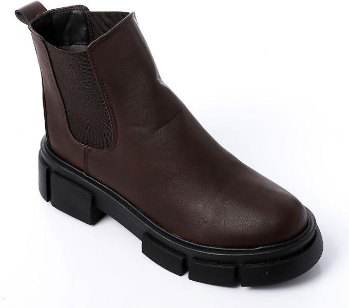 xo style Leather Ankle-Boot - Brown