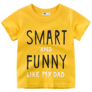 Koolkidzstore 2019 T-Shirts Smart Like Dad Slogan For Boys 2-8Y (Yellow)