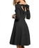ACEVOG ACEVOG Women O-Neck Vintage Style Back Bandage Bow Retro Solid Swing Dress-Black