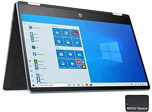 HP Pavilion 14" FHD IPS Touch Screen Student and Family Laptop, Intel Core i5-1035G1, WiFi 6, Google Classroom, 8GB DDR4 RAM, 256GB SSD, Bundle with Laptop Sleeve, Windows 10, Cloud Blue