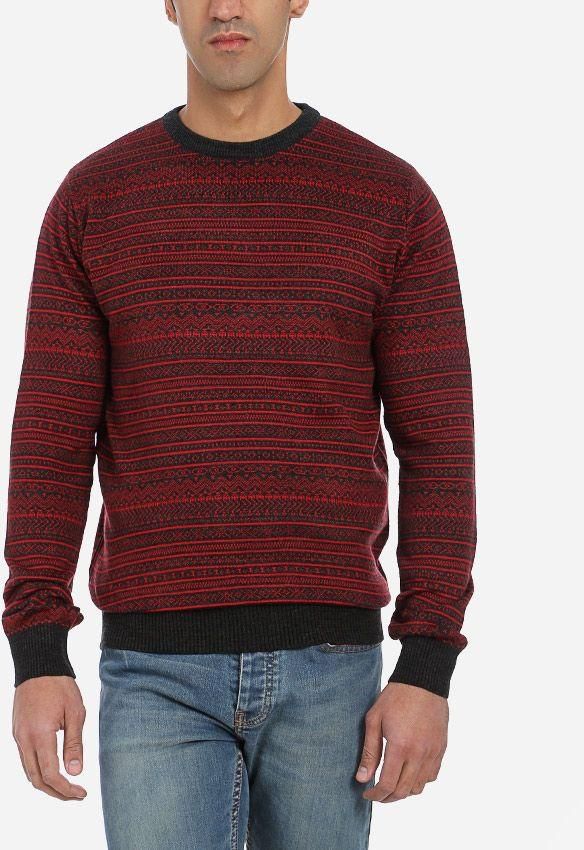 Bellini by Tie House Aztec Pullover - Black & Red