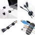 Cable manager 10pcs Cable Organizer Silicone USB Cable Winder Flexible Cable Management Clips Cable Holder For Mouse Headphone Earphone for Kitchen School Office dmqpp (Color : Black)