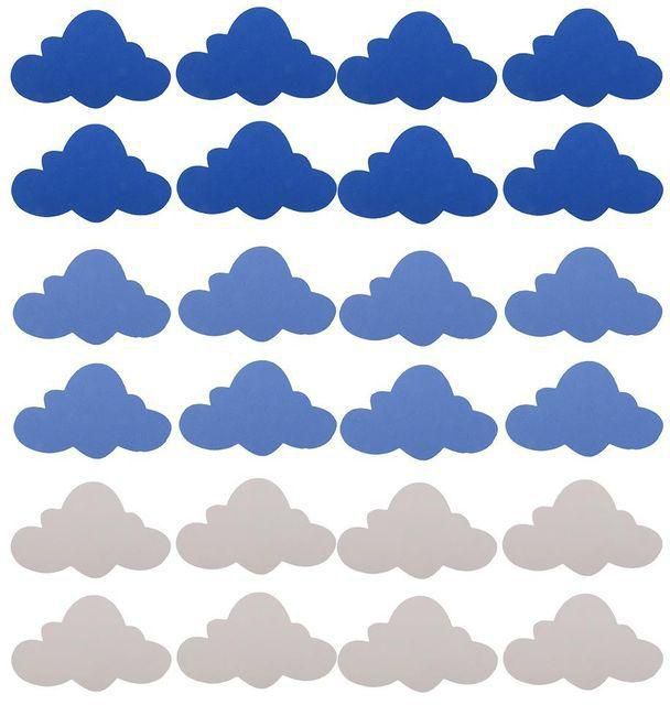 Generic 24 Pcs Kids Wall Stickers Clouds Foam Stickers For Nursery Living Room