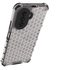 Huawei Nova Y70 Plus 4G ، كفر مقاوم للصدمات ، متين ومضاد للانزلاق على شكل قرص العسل - حواف سوداء خلفية شفافة