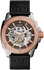 Fossil Men Automatic Machine Dial Watch ME3082 (Black Leather)