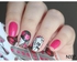 Magenta Nails 1 Nail Art Sheet Kittens, Bows, Flowers And Backgrounds-N337