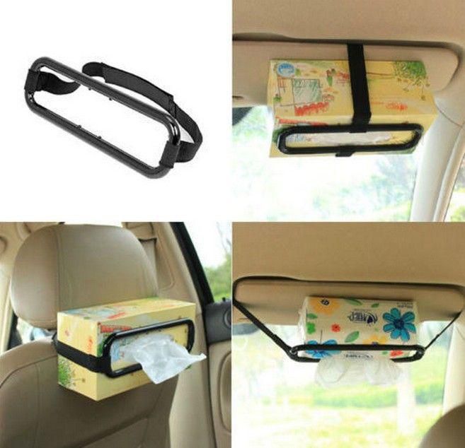 Car tissue paper box holder Auto rear seat headrest support Hold Clip