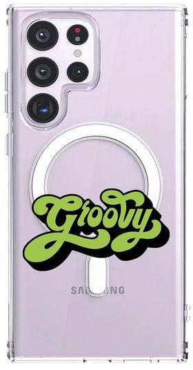 Magnetic Case for Samsung Galaxy S23 Ultra 6.8-inch Compatible with MagSafe Wireless Charging, Shockproof Phone Bumper Cover Groovy-01
