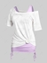 Plus Size & Curve Skew Collar Textured T-shirt and Cinched Tank Top Set - 4x | Us 26-28