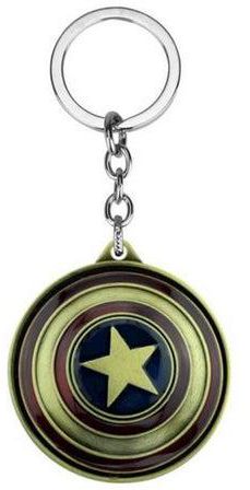 سلسلة مفاتيح سيارة معدنية بتصميم شعار شخصية كابتن أمريكا من سلسلة أفلام مارفل الكوميدية "The Avengers"