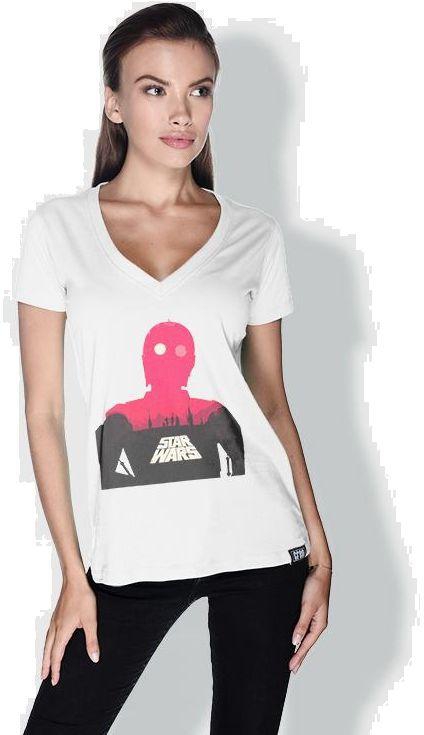 Creo Star Wars Movie Posters T-Shirts For Women - L, White