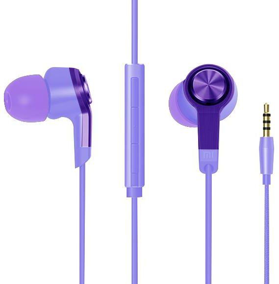 MI Wired 3.5mm Earphone Headphones with Mic and remote for all smartphones in Purple