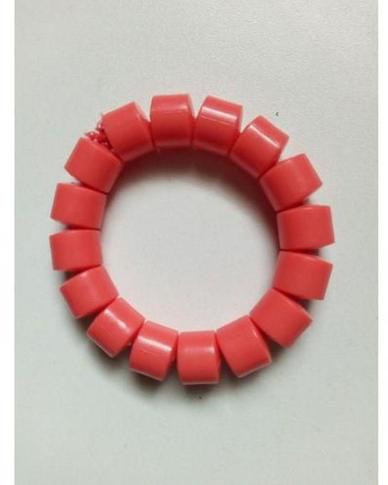 Traditional Coral Plastic Bead Bracelet