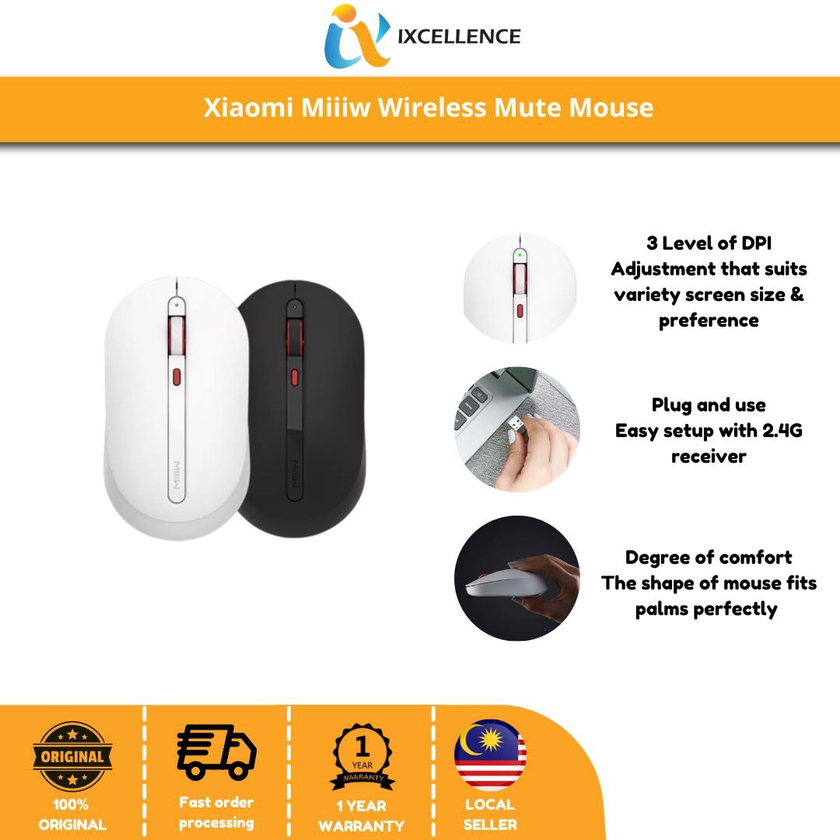 [IX] Xiaomi Miiiw Wireless Mute Mouse 2.4GHz Wireless Receiver