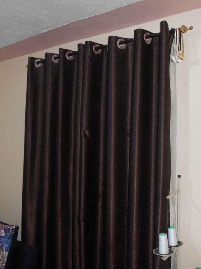 Brown Curtains 2Pc (2M Each) + FREE SHEER
