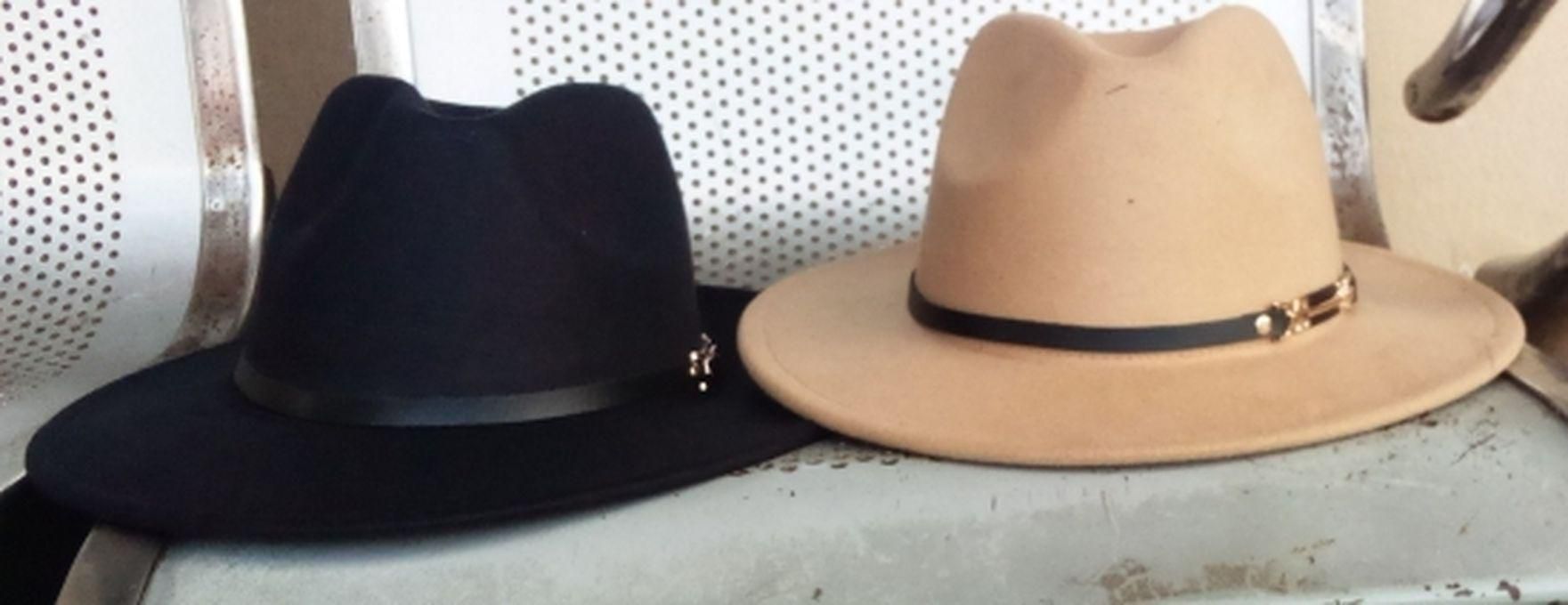 Premium Men's Hat -Black & Cream 2 In 1 Fedora -