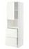 METOD / MAXIMERA خزانة عالية لميكروويف مع باب/درجين, أبيض/Nickebo فحمي مطفي, ‎60x60x200 سم‏ - IKEA
