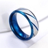 Men's Tungsten Ring Blue & Silver