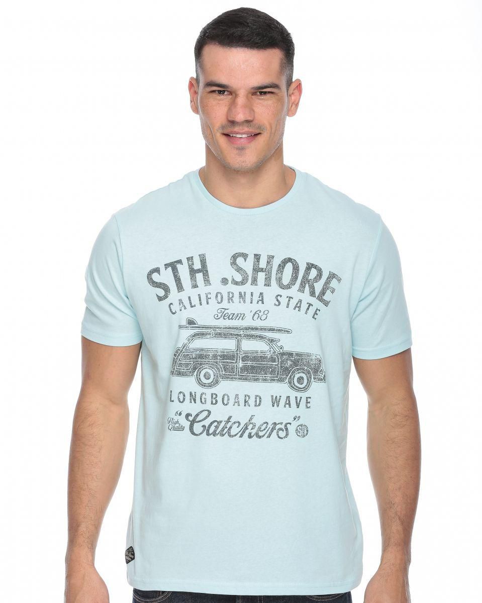 South Shore 1C8423 36A T-Shirts for Men, Pastel Blue