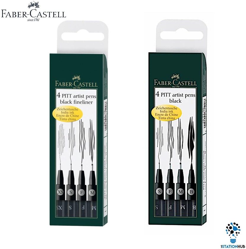 Faber Castell 4 Pitt Artist Pens Set (Black Ink)