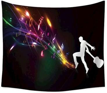 Music Guitar Printed Wall Hanging Multicolour 150x100centimeter