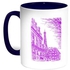 Abstract Drawing Of Paris Printed Coffee Mug Blue/White 11ounce