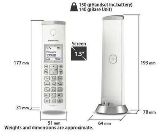 Panasonic KX-TGK210 Digital Cordless Telephone - White /Silver