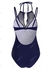 Ring Mesh Overlay Sparkly Push Up One-piece Swimsuit - 2xl