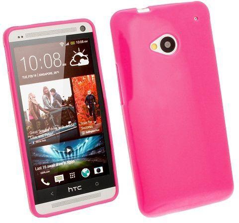 Flexiable Smooth Feeling TPU Gel Case For HTC One/M7 - Hot Pink