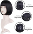 Synthetic Hair Wig Short Straight Black Thermal Hair