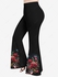 Plus Size Rose Flowers Star Sparkling Sequin Glitter 3D Print Flare Disco Pants - 6x
