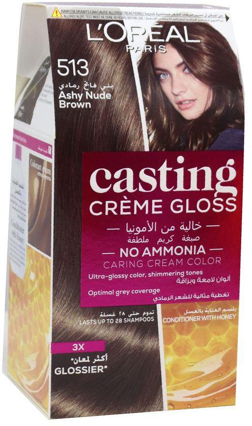 L'Oreal Paris Casting Crème Gloss Hair Color - 513 Ashy Nude Brown