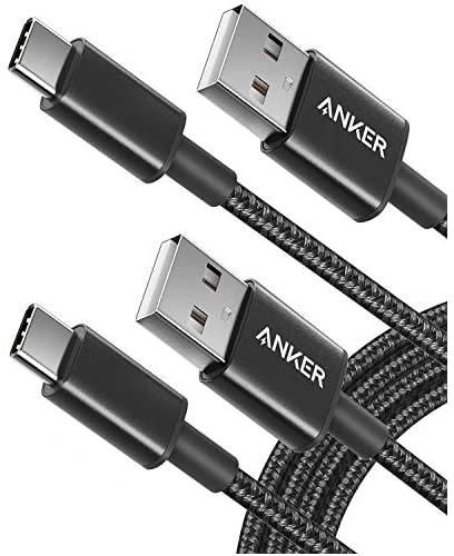 Anker USB-A to USB-C Charger 2 Pack (6ft), 331, USB C to USB 2.0 Double Braided Nylon Type C Charging Cable for Samsung Galaxy S8 S8+ S9 S9+, HTC 10, Sony XZ, LG V20 G5 G6, Xiaomi 5