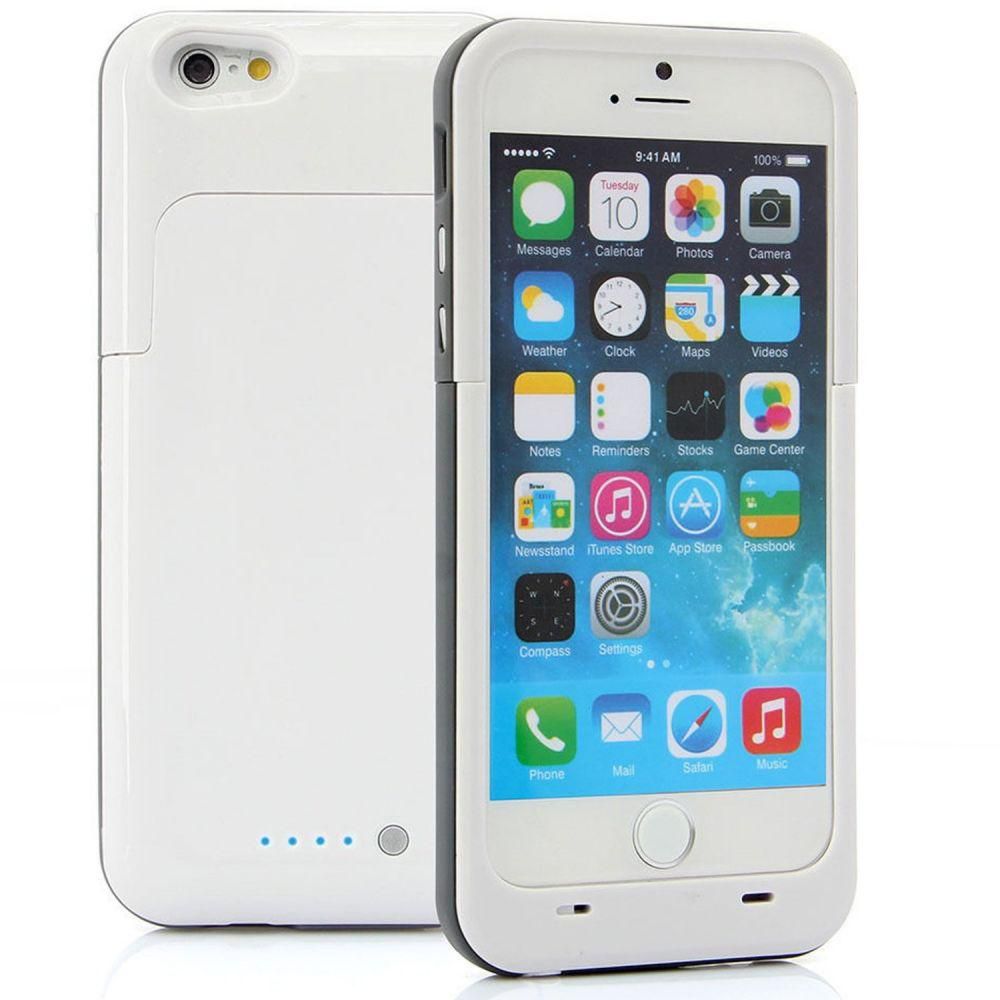 i6 3800mAh External Battery Backup Charger Power Bank Case Cover for Apple iPhone 6 (White)