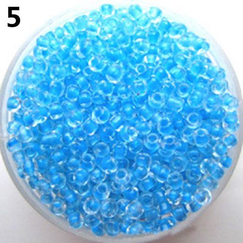 Generic 500Pcs 2mm Round Glass Seed Beads For DIY Bracelet-Lake Blue