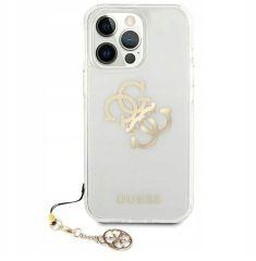 Guess For iPhone 13 Pro GUHCP13LKS4GGO PC/TPU Case Transparent 4G Electroplated Logo With Charm - Gold