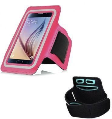 Calans Samsung Galaxy S6 Edge Armband Case Cover With Screen Protector - Hot Pink