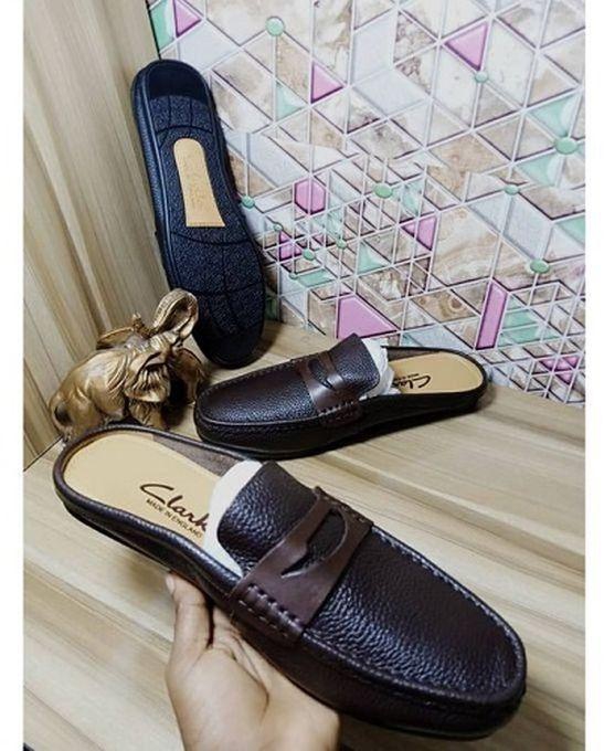 Clarks Brown Half Loafers Shoes.