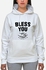 Printed Bless You Hoodie - White
