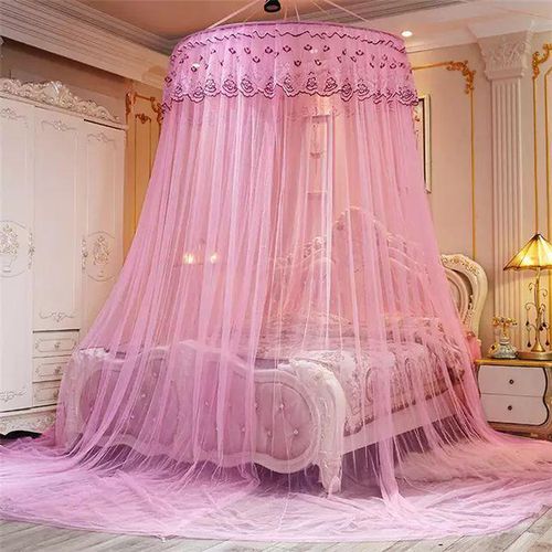 Generic QUEEN SIZE Pink Big Round Mosquito Net For- BIG SIZE BEDS.
