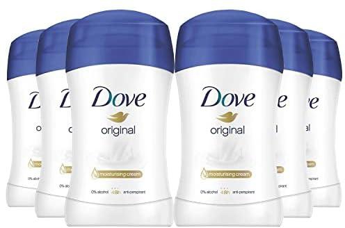 Dove Original Antiperspirant Deodorant Stick 40ml Bundle — Grooming Essentials and Hygiene Body Care for Men and Women — Pack of 6