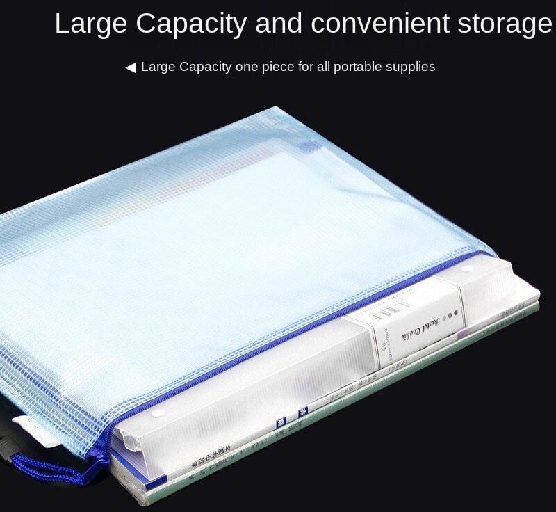 lavish 10pcs Mesh Zipper Pouch Document Bag Waterproof Zip File Folders A4 School Office Supplies Pencil Case Storage Bags