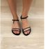 JGeTters Ladies Quality Toe Slingback Sandals - Black/Transparent