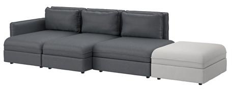 VALLENTUNA 4-seat sofa, Hillared dark grey, Orrsta light grey