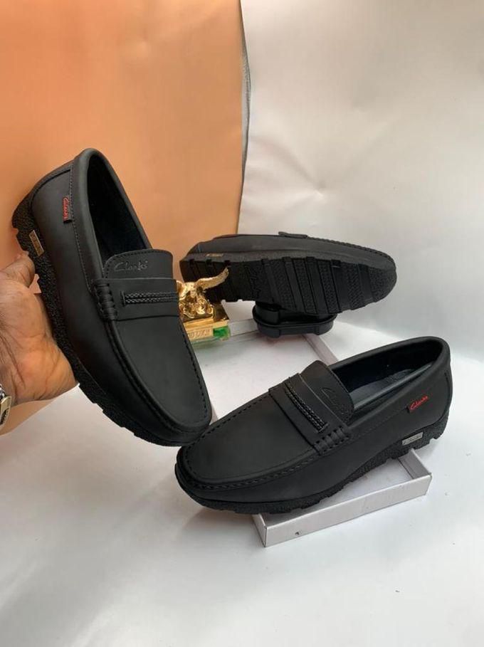 Clarks High Sole Men's Fashion Loafers Shoe-Black