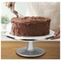7-Piece Revolving Cake Stand With Angled Icing Spatula Silver/Black
