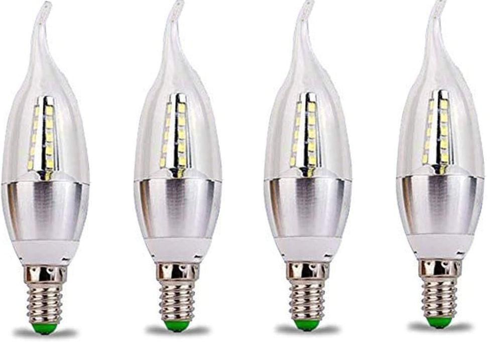 6 5-watt LED Bulbs In The Shape Of An Angled Candle - White